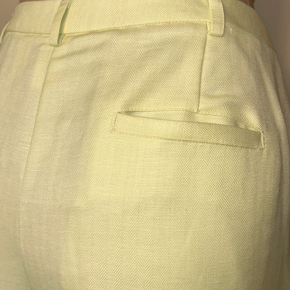 90s Emma James By 
Liz Claiborne Linen Pants High Rise Chartreuse Green Size 16P - Picture 11 of 16